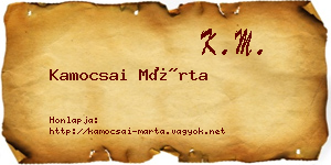 Kamocsai Márta névjegykártya