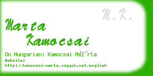 marta kamocsai business card